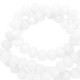 Faceted glass beads 3x2mm disc Soft white-pearl shine coating